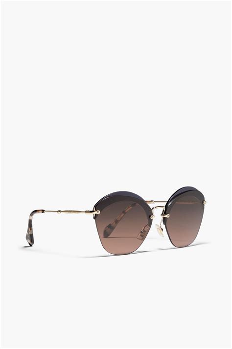 miu miu gold frame sunglasses